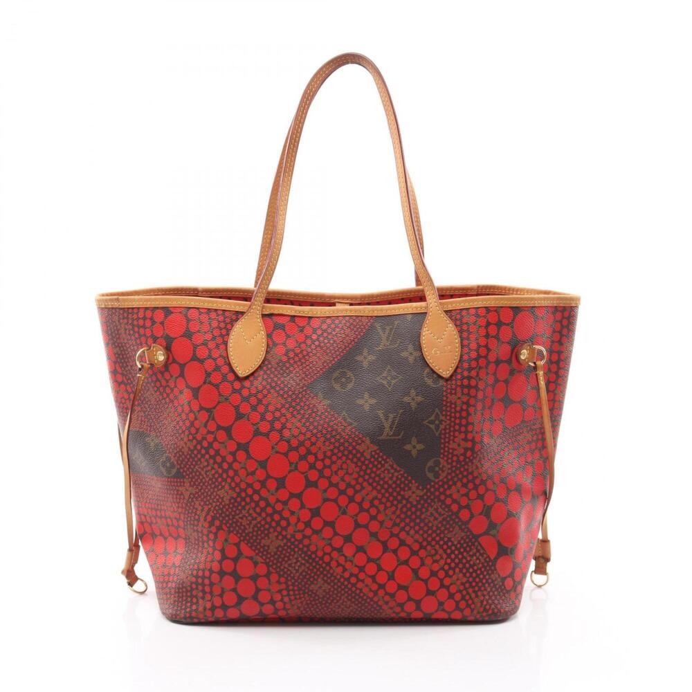 Louis Vuitton Neverfull MM Monogram Wave Rouge Yayoi Kusama Tote Bag Handbag ...